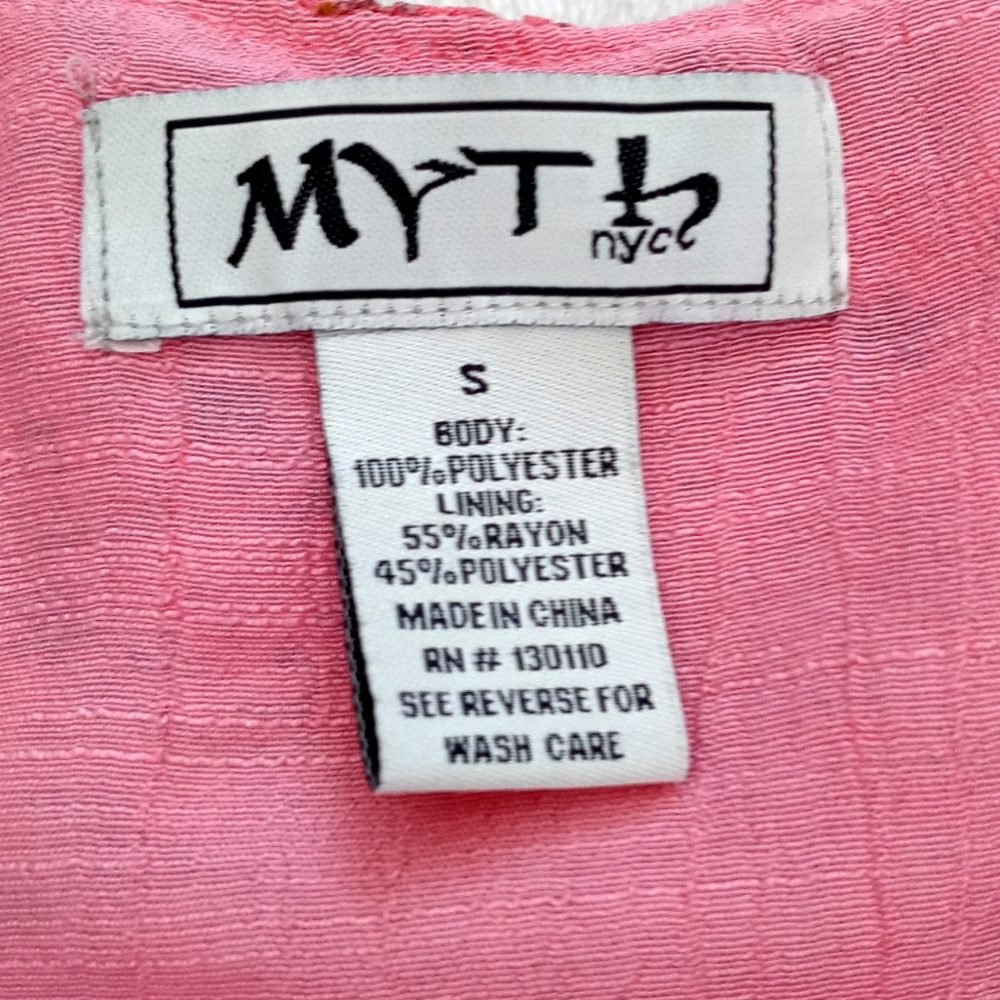 *Relisted* Myth NYC Women's Pink Floral Summer Tank Top Blouse Tie Decor S - Picture 6 of 14